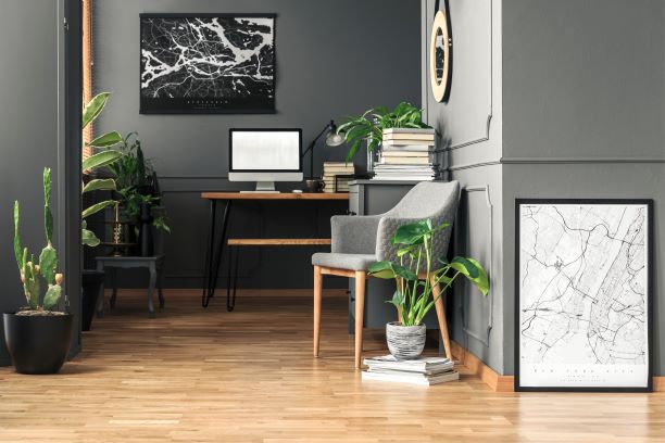 Image showing a corner home office set up